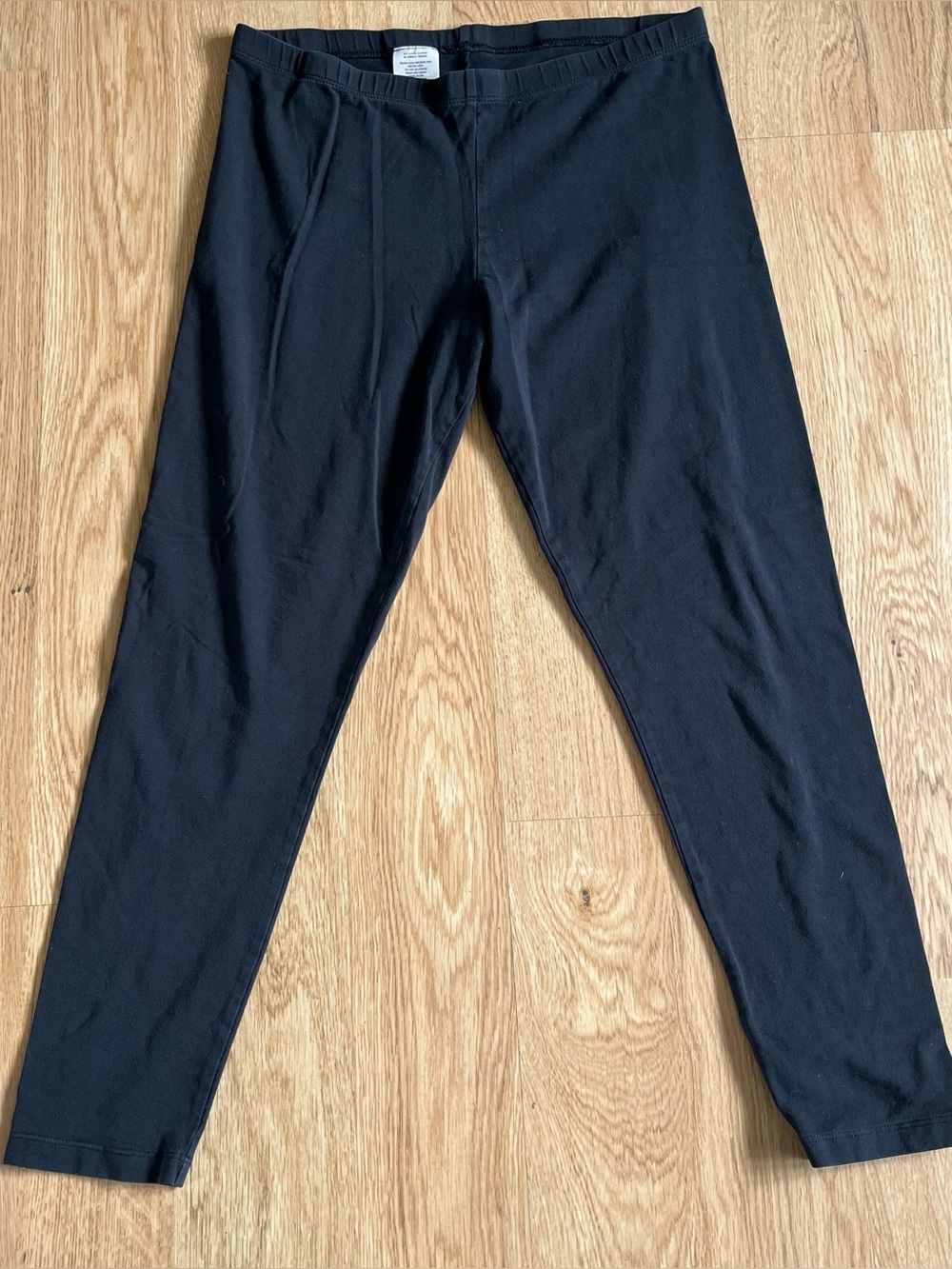 Decree Black Solid Ankle Leggings Women’s L Stretch Elastic Waist Casual